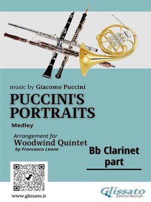 cover image of Bb Clarinet part of "Puccini's Portraits" for Woodwind Quintet